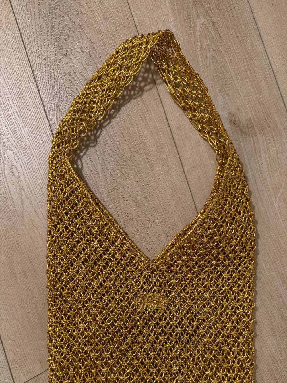 J. Crew Gold Mesh Knit Tote